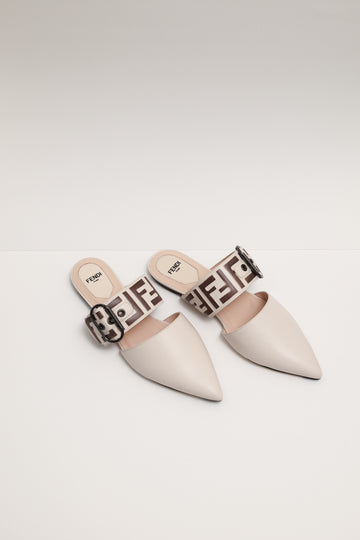 Fendi Roma Leather Mules TAM 35BR