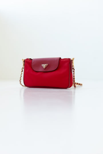 Prada Tessuto Saffiano Chain Bag