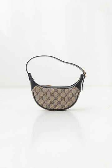 Gucci Mini GG Supreme Web Half-Moon Hobo