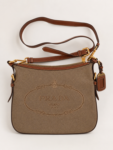 Prada Brown Canvas Gold Hardware