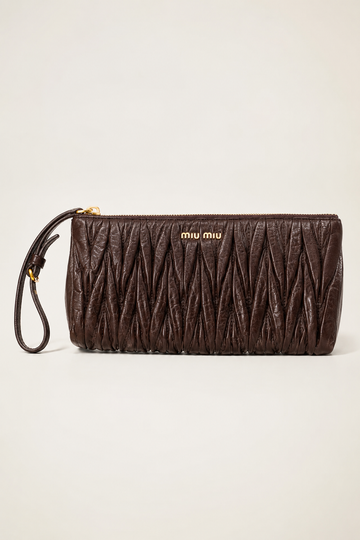 Clutch Miu Miu Matelasse Brown Vintage